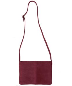 Genuine Leather Crossbody Bag - Medium - Brights Edition - Plum