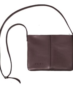 Genuine Leather Crossbody Bag - Medium - Brights Edition - Saddle Brown