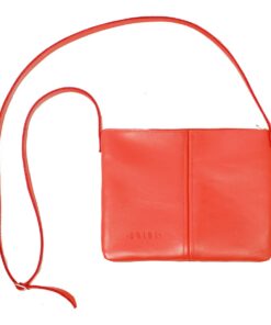Genuine Leather Crossbody Bag - Medium - Brights Edition - Sunburst Orange