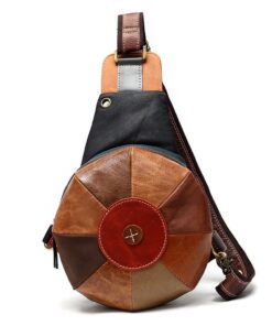 Genuine Leather Crossbody Messenger Shoulder Chest Bag With Strap -1607