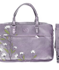 Genuine Leather Daisy Laptop Bag - Lilac 11 - 14" - 14 cm
