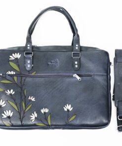 Genuine Leather Daisy Laptop Bag - Navy 11 - 14" - 14 cm