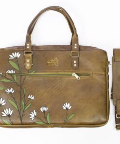 Genuine Leather Daisy Laptop Bag - Tan 15 - 17" - 17 cm