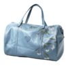 Genuine Leather Daisy Painting Duffel - XL - Baby Blue