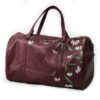 Genuine Leather Daisy Painting Duffel - XL - Cherry