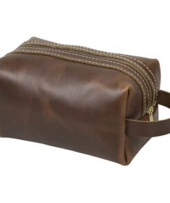 Genuine Leather Dopp Kit - Saddle
