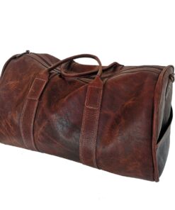 Genuine Leather Duffel Bag - Cabin - cognac