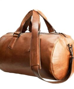 Genuine Leather Duffel Bag - Pecan