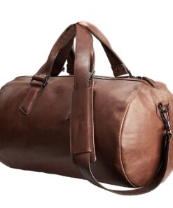 Genuine Leather Duffel Bag - Saddle