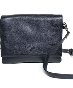 Genuine Leather Fold Over Crossbody Bag