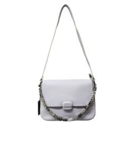Genuine leather hand bag - grey