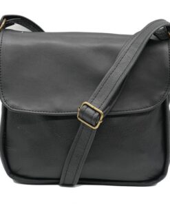 Genuine Leather Klein Crossbody Handbag Black