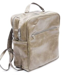 Genuine Leather Laptop Backpack - Up to 15" - Hazelnut beige