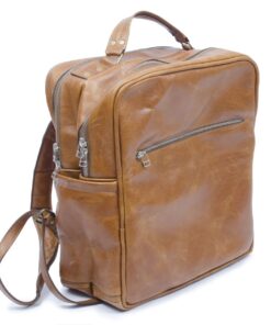 Genuine Leather Laptop Backpack - Up to 15" - Pecan