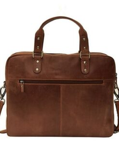 Genuine Leather Laptop Bag | 15" - 17" - Saddle