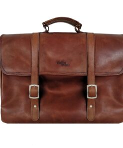 Genuine Leather Laptop Bag - Buckled look 11 - 14"