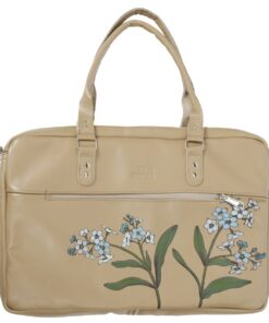 Genuine Leather Laptop bag - Forget me not - beige 14-17"