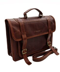 Genuine Leather Laptop Bag - Kransbessie - Tabacco