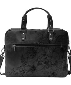 Genuine Leather Laptop Bag - Midnight Edition - 17 cm