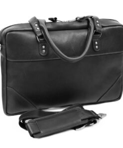 Genuine Leather Laptop Bag - Oribi - Black 14" - M