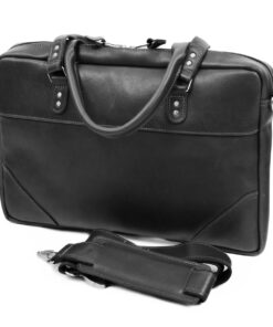 Genuine Leather Laptop Bag - Oribi - Black 17" - L