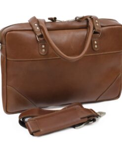 Genuine Leather Laptop Bag - Oribi - Tan 14" - M