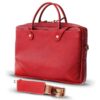 Genuine Leather Laptop Bag - Premium - Racing Red 14-17" - L