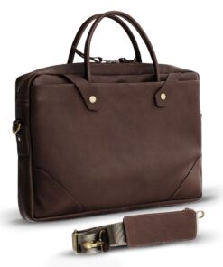 Genuine Leather Laptop Bag - Premium - Saddle Brown 11-14" - M