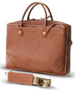 Genuine Leather Laptop Bag - Premium - Tan 14-17" - L