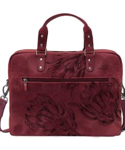 Genuine Leather Laptop Bag - Protea | 14" - 17" - Cherry