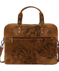 Genuine Leather Laptop Bag - Protea | 14" - 17" - Pecan