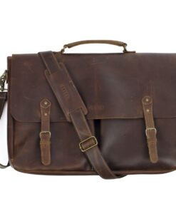 Genuine leather Laptop bag Satchel - Saddle 11-13" - M