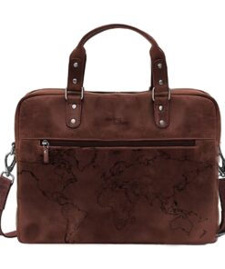 Genuine Leather Laptop Bag - World | 11" - 13" - Saddle