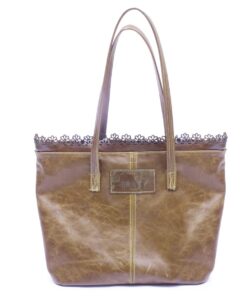 Genuine Leather Large Top Tote - Large - Pecan