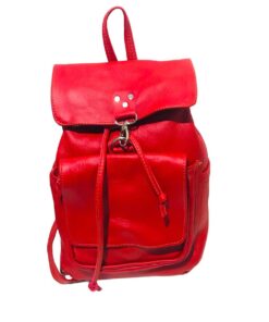 Genuine Leather Linnah Backpack - Red