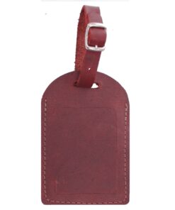 Genuine Leather Luggage Tag - Cherry