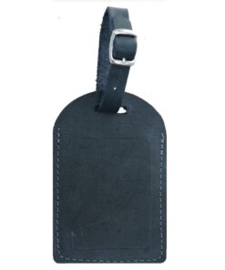Genuine Leather Luggage Tag - Navy
