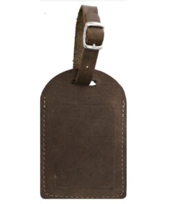 Genuine Leather Luggage Tag - Saddle