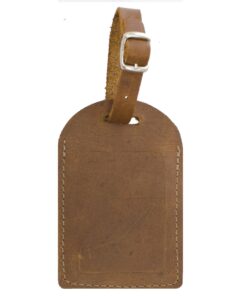 Genuine Leather Luggage Tag - Tan
