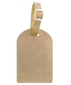 Genuine Leather Luggage Tag - Toffee