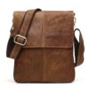 Genuine Leather Mens Bags Messenger Shoulder Crossbody Bag