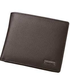 Genuine Leather Men's Wallet With Coin Pocket - Brown