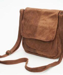 Genuine Leather Messenger Bag - Brown