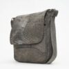 Genuine Leather Messenger Bag - Grey