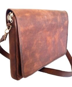 Genuine Leather Messenger Laptop Bag 11 - 13" - Pecan