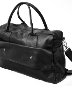 Genuine Leather Overnight Bag - Midnight