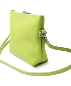 Genuine Leather Premium Crossbody or sling bag - Lime Green