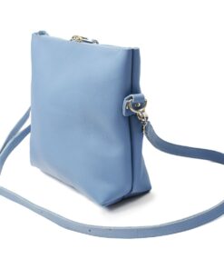 Genuine Leather Premium Crossbody or sling bag - Sky Blue