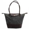 Genuine Leather & Real Waxed Canvas Tote - Leather Bottom - Charcoal