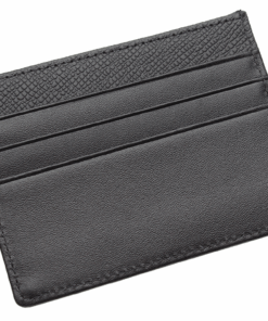 Genuine Leather RFID Blocking Slim Card Wallet Holder - Black